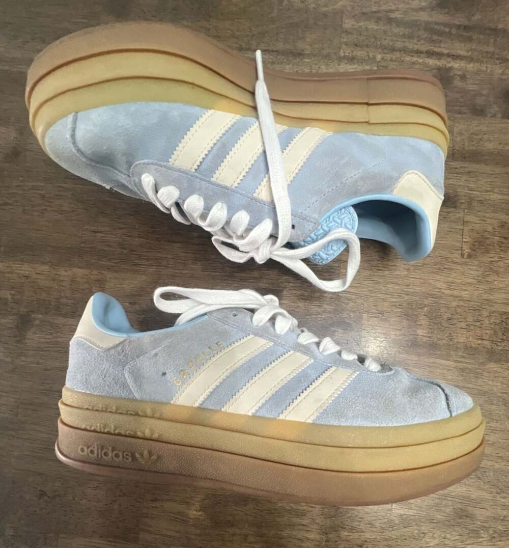 Adidas Gazelle Bold Sneakers Crystal Sky Chalk Pearl Platform Shoes women’s 9